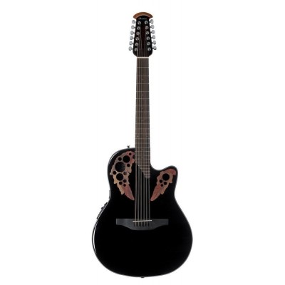 Ovation CE4412-5 Celebrity Elite Mid Cutaway Black Гитара 12-струнная электроакустическая