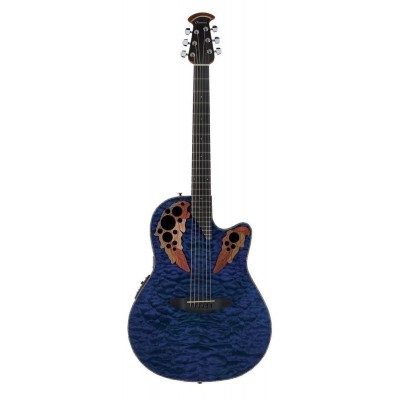 Ovation CE44P-8TQ Celebrity Elite Plus Mid Cutaway Trans Blue Quilt Maple Гитара электроакустическая